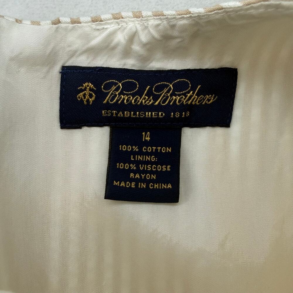 Brooks Brothers 100% Cotton Seersucker Striped Sleeveless Dress Women 14 - Picture 5 of 6